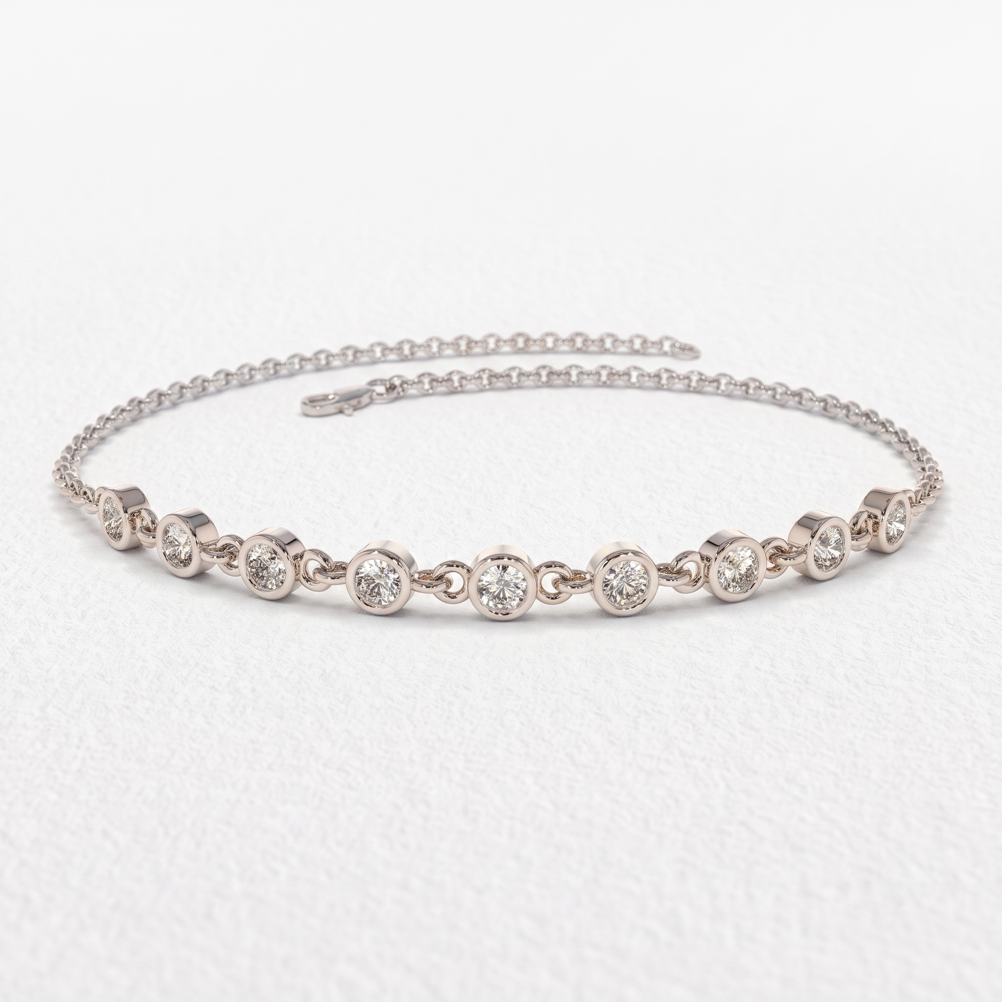 Bezel Link Diamond Bracelet