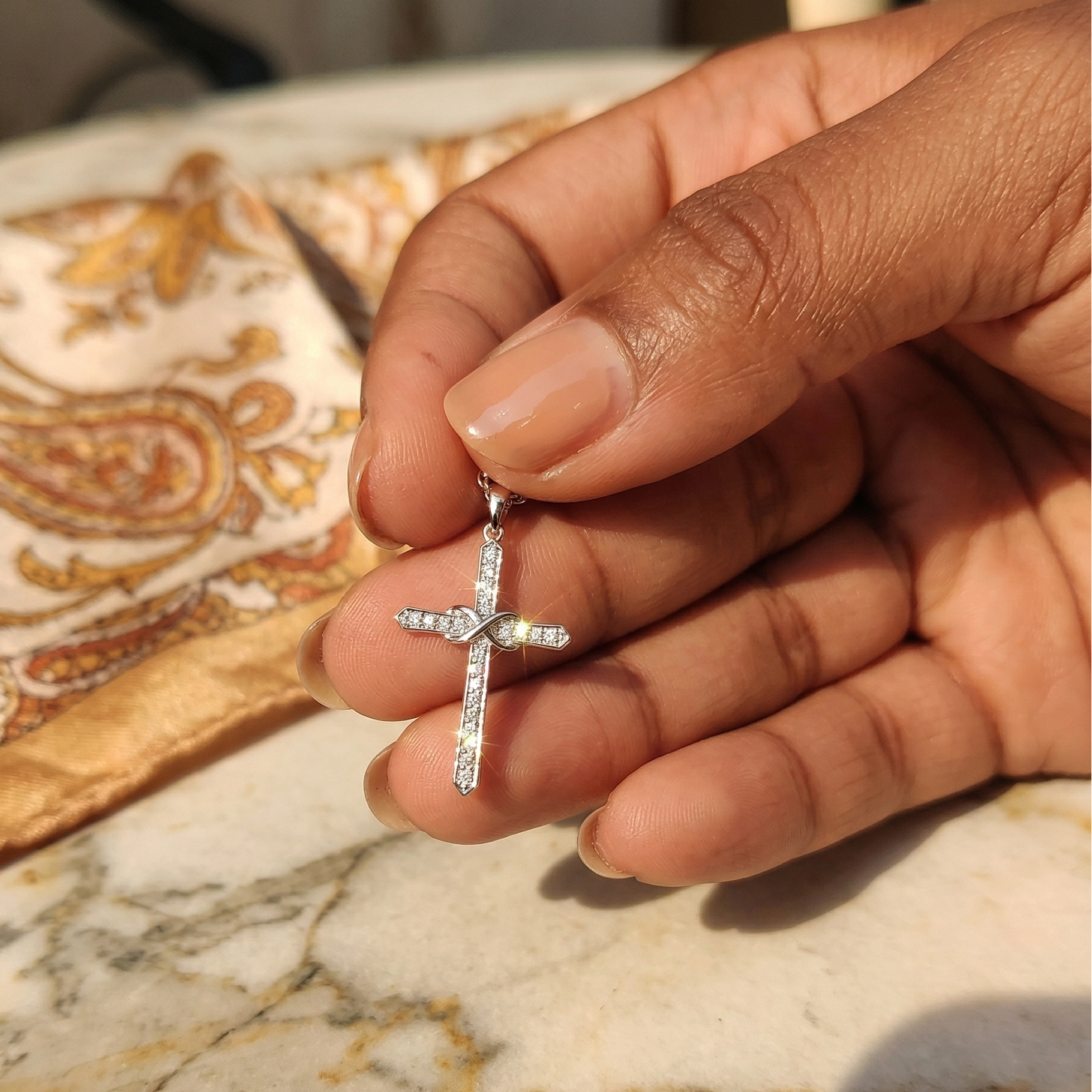 Diamond Infinity Cross Pendant