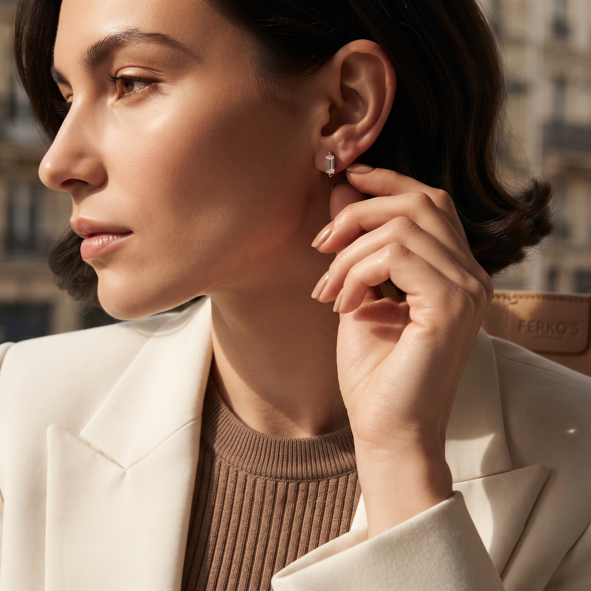 Minimalist Emerald Cut Stud Earrings