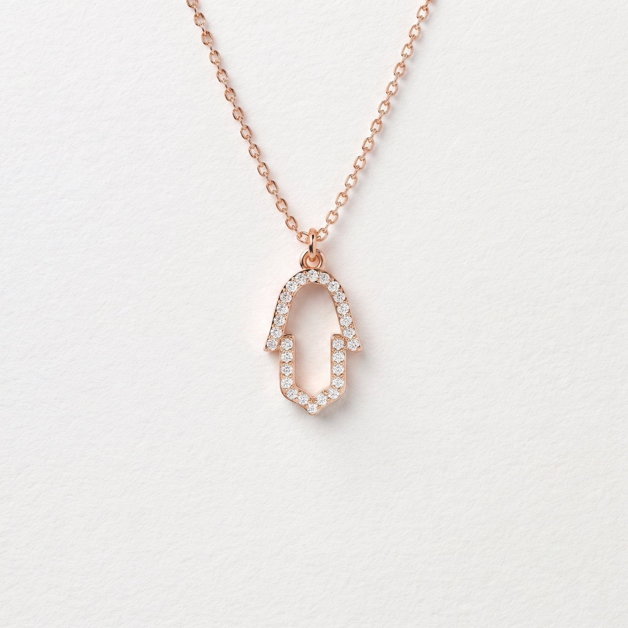 Open Frame Pavé Diamond Pendant Necklace