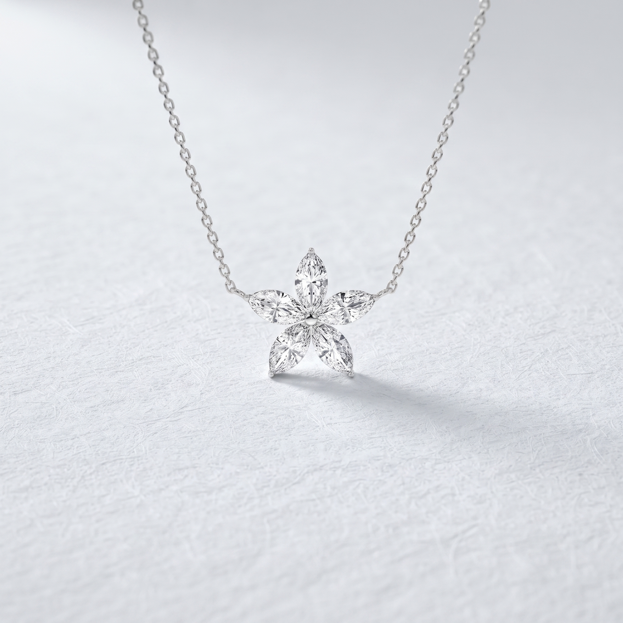 Marquise Diamond Flower Pendant