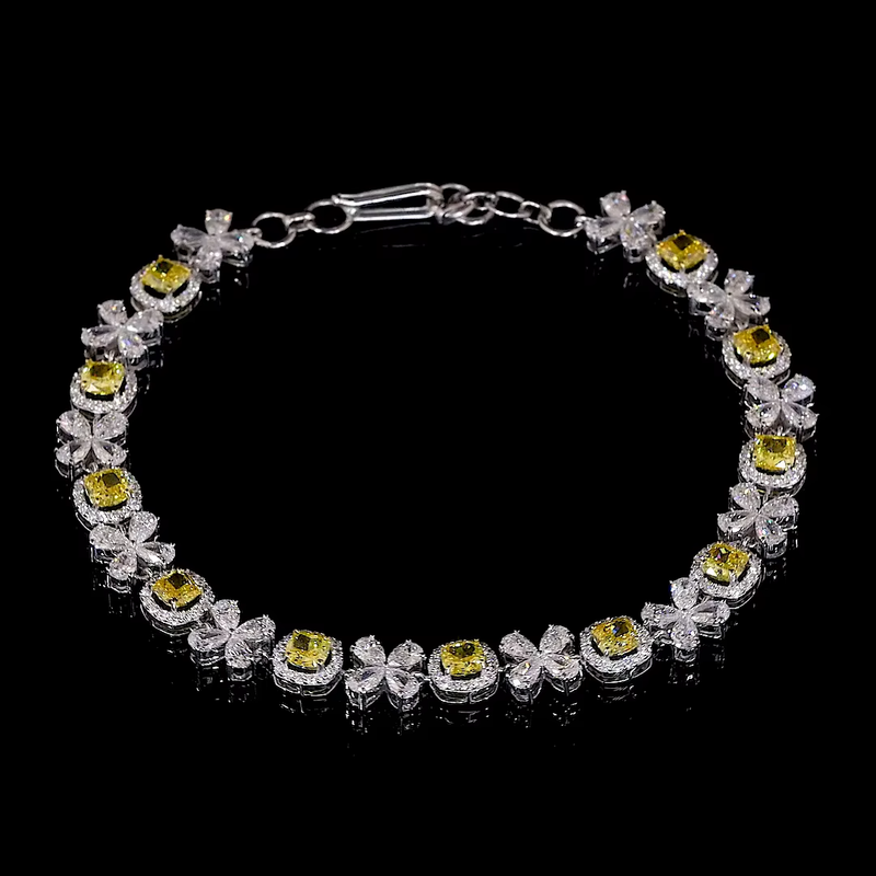 Cushion Cut Lab Grown Diamond Tennis Bracelet