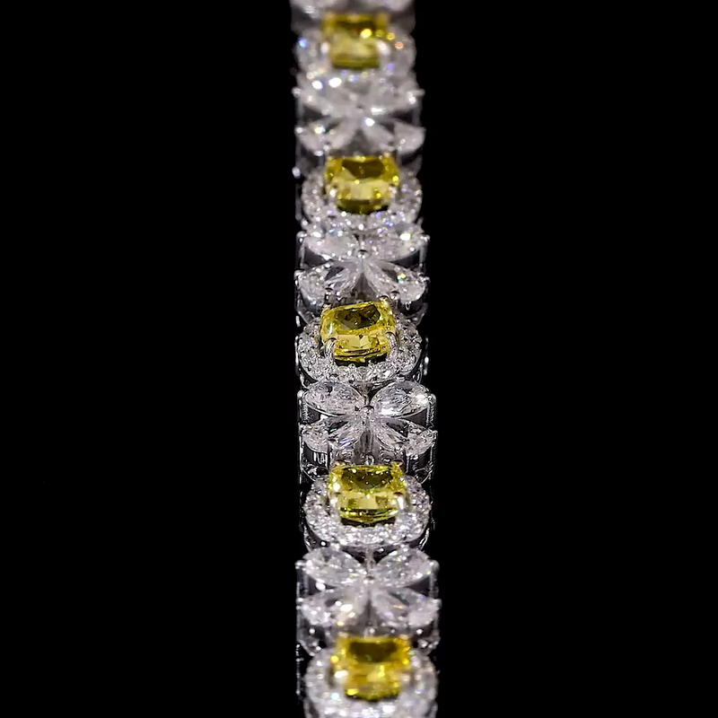 Cushion Cut Lab Grown Diamond Tennis Bracelet