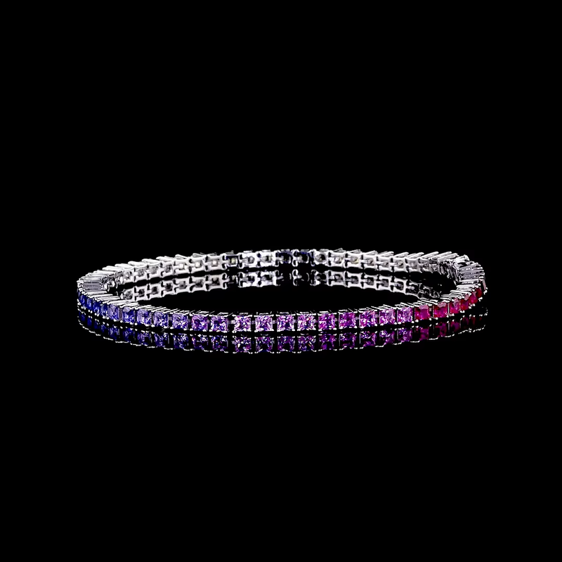 6.27 CTW Princess Cut Lab Grown Diamond Tennis Bracelet
