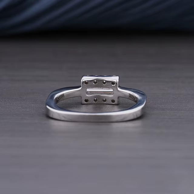 0.61 CT Baguette Zircon Engagement Ring