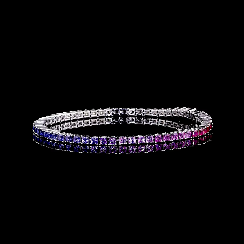 6.27 CTW Princess Cut Lab Grown Diamond Tennis Bracelet