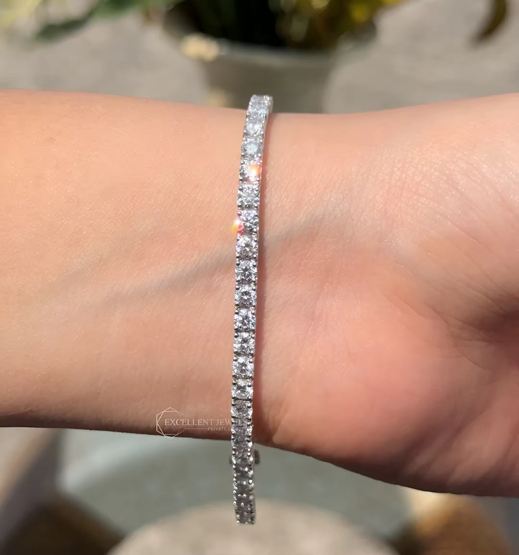 4-11 CTW Round Lab Grown Diamond Tennis Bracelet in 14K Gold | Prong Setting | IGI Certified