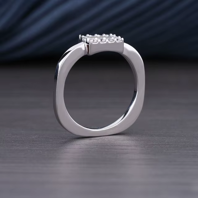 0.61 CT Baguette Zircon Engagement Ring