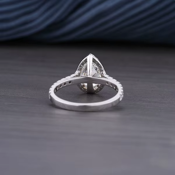 Lab Grown Pear Cut Halo Engagement Ring