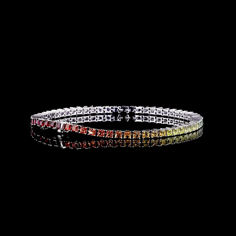 6.27 CTW Princess Cut Lab Grown Diamond Tennis Bracelet