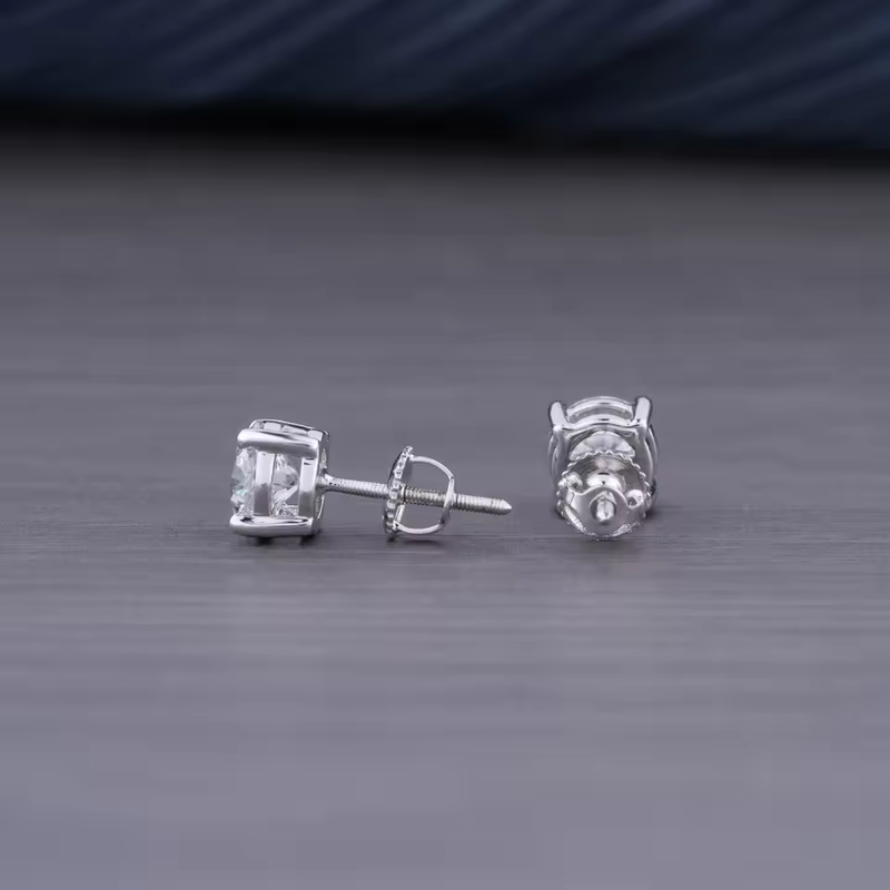 1.50 CT Lab Grown Round Brilliant Diamond Stud Earrings