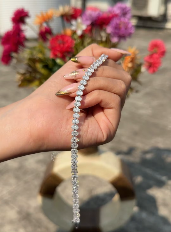 14 CTW Oval Cut Lab Grown Diamond Tennis Bracelet