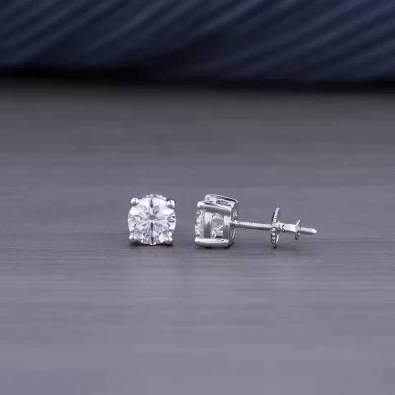 1.50 CT Lab Grown Round Brilliant Diamond Stud Earrings