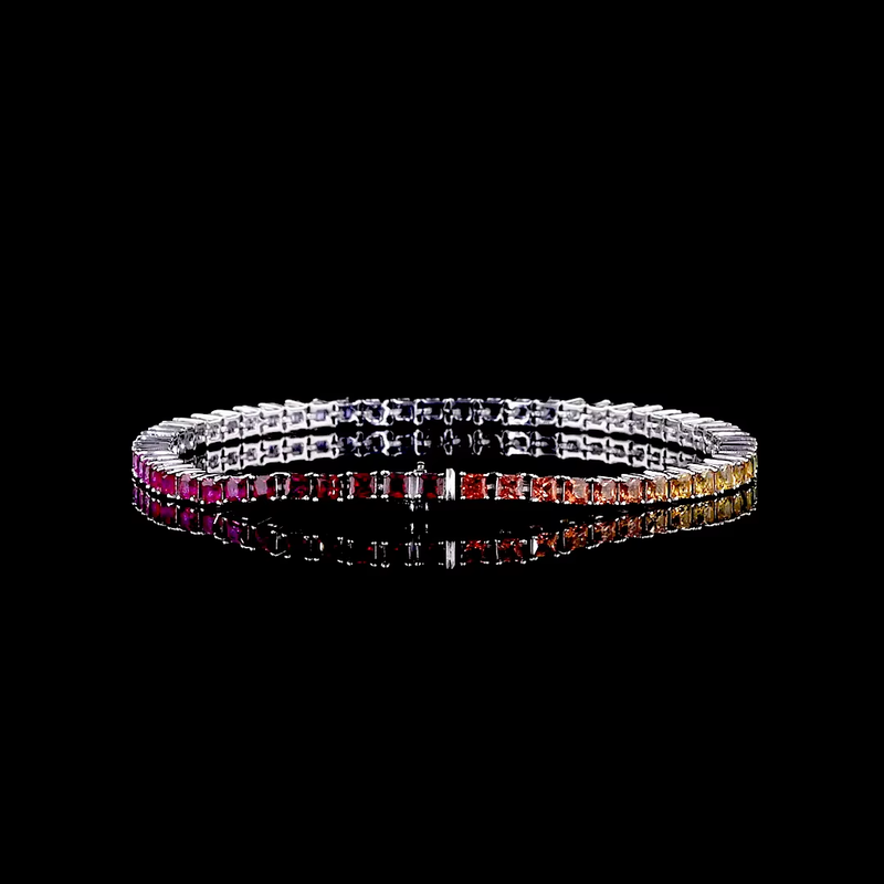 6.27 CTW Princess Cut Lab Grown Diamond Tennis Bracelet