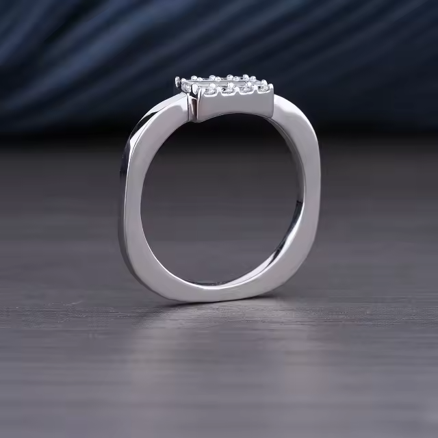 0.61 CT Baguette Zircon Engagement Ring