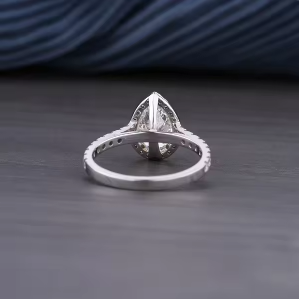 Lab Grown Pear Cut Halo Engagement Ring