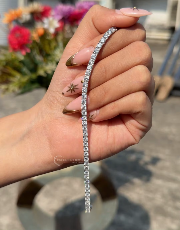 4-11 CTW Round Lab Grown Diamond Tennis Bracelet in 14K Gold | Prong Setting | IGI Certified