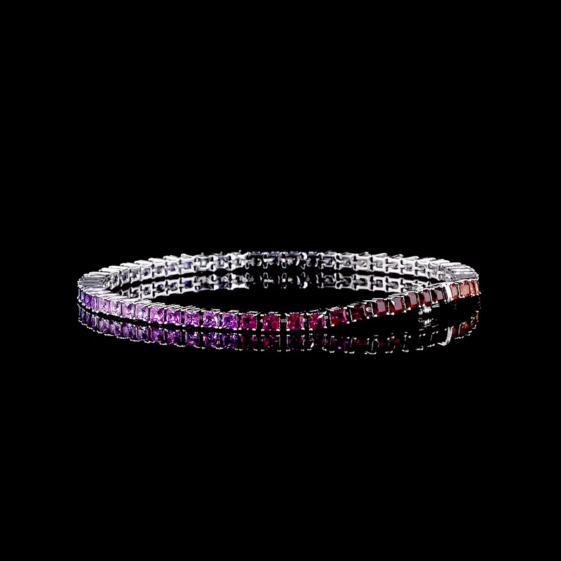 6.27 CTW Princess Cut Lab Grown Diamond Tennis Bracelet