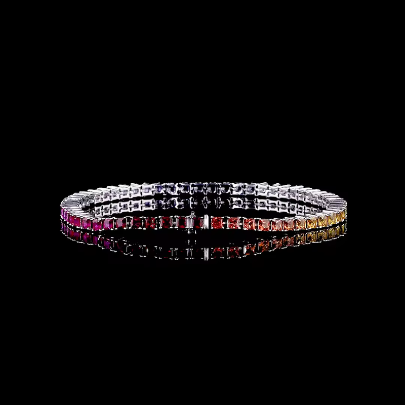 6.27 CTW Princess Cut Lab Grown Diamond Tennis Bracelet