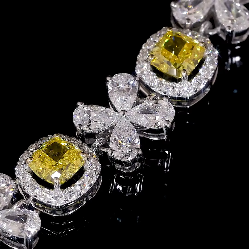 Cushion Cut Lab Grown Diamond Tennis Bracelet