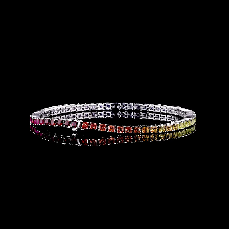 6.27 CTW Princess Cut Lab Grown Diamond Tennis Bracelet