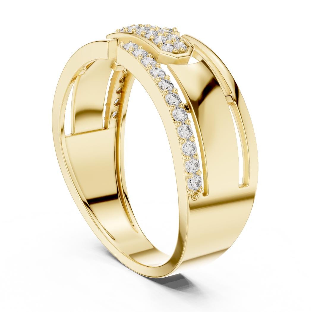 Elegant Round Diamond Eternity Ring 0.324ct E Color 18K White Gold