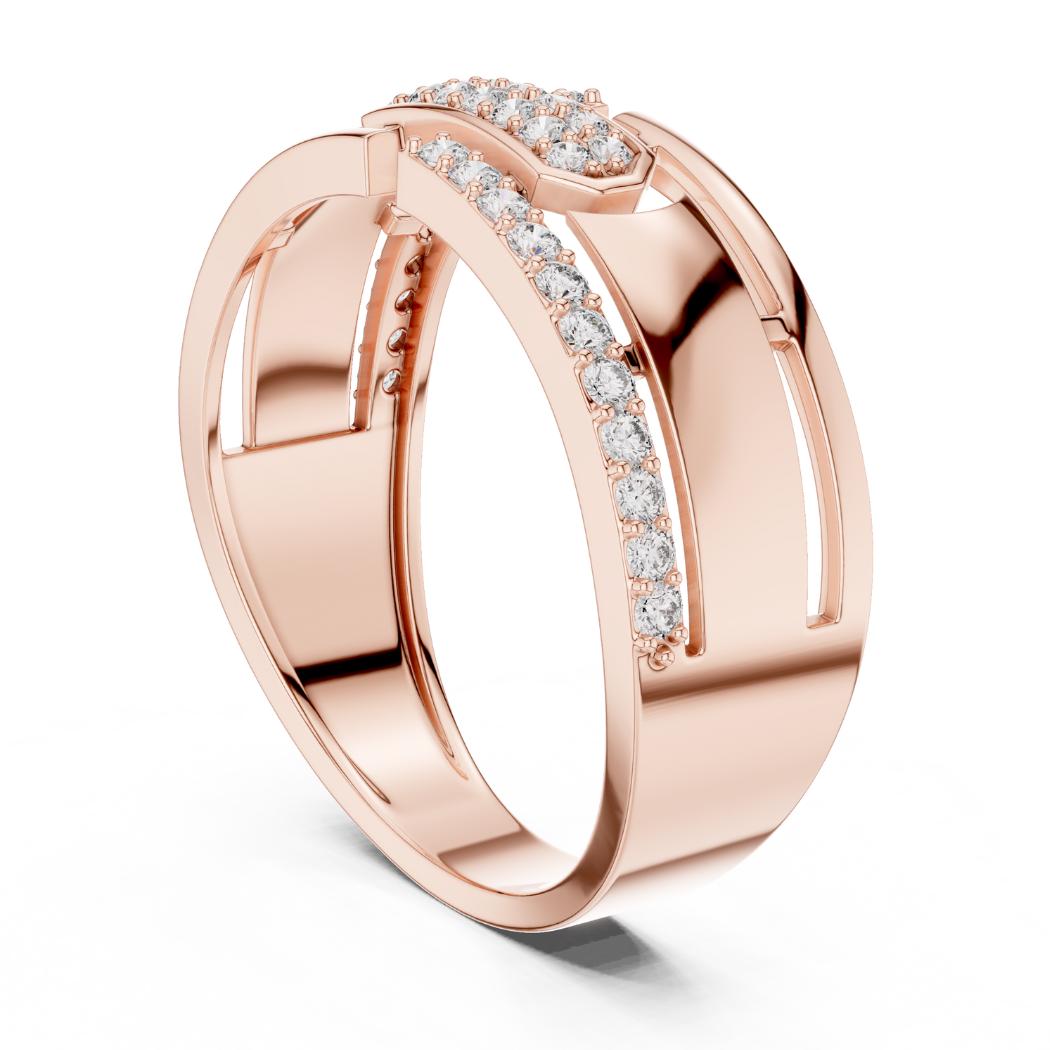 Elegant Round Diamond Eternity Ring 0.324ct E Color 18K White Gold