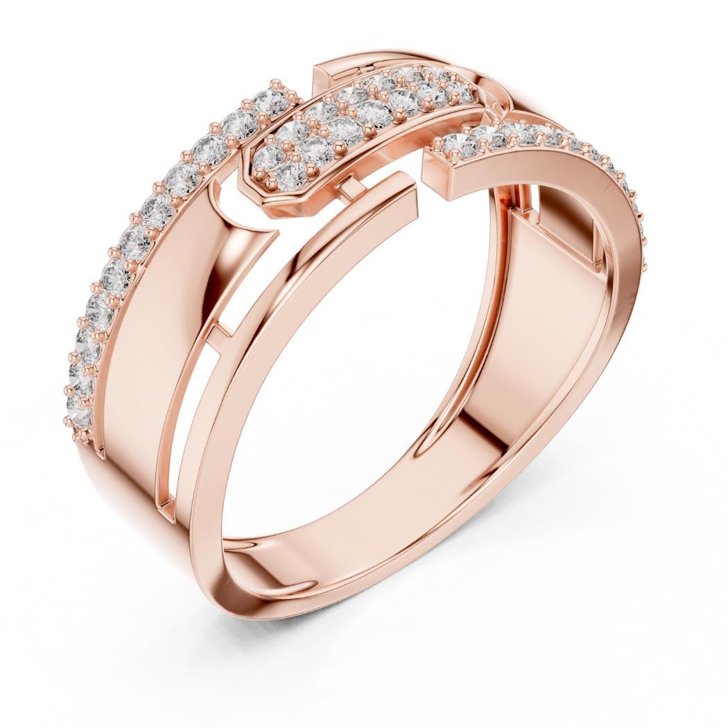 Elegant Round Diamond Eternity Ring 0.324ct E Color 18K White Gold