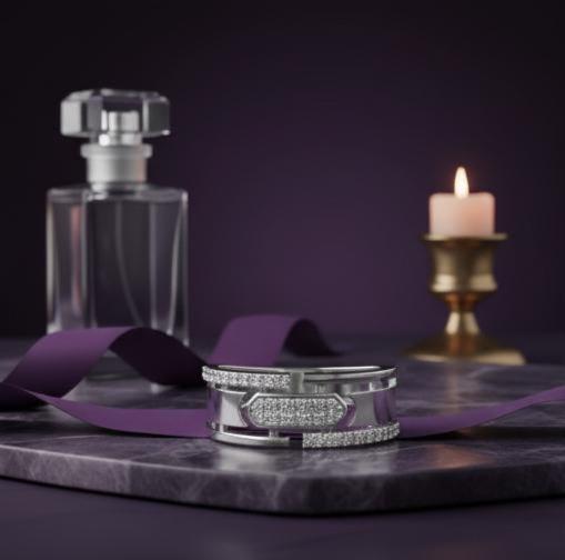 Elegant Round Diamond Eternity Ring 0.324ct E Color 18K White Gold