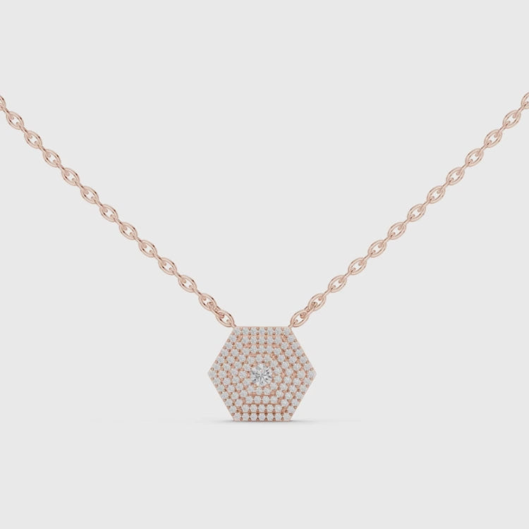 Diamond Cluster Pendant Necklace | 0.60ct Round E VS1 Natural Diamonds | Dainty Gold Necklace Gift for Her